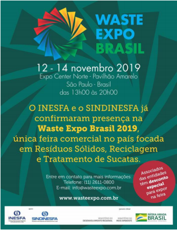Waste Expo Brasil Acontecerá Entre Os Dias 12 E 14 De Novembro Em São Paulo.